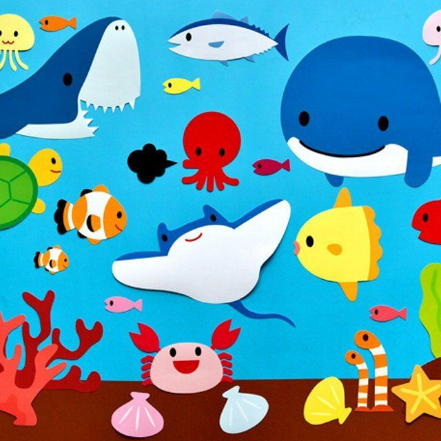 ☆全種類35枚セット☆ 魚壁面 夏祭り 保育壁面 壁面飾り - gaogaoshop GALLERYminne byGMOペパボ国内最大級のハンドメイド・手作り通販サイト