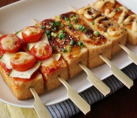 トースターで！厚揚げの大葉味噌チーズ焼き