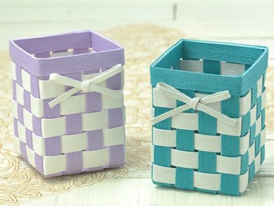 牛乳パックでなんちゃってカゴバッグ♪&あんふぁん