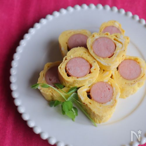 ソーセージ卵焼きのお弁当のおかずにぴったりだねか