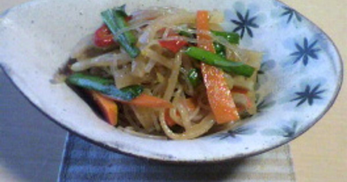 ひき肉と小松菜のオイスターチャプチェ