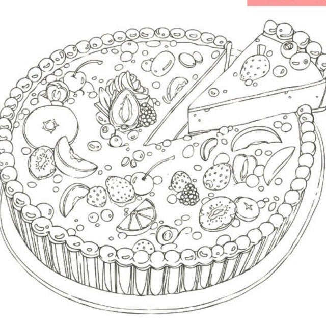 可愛いお菓子イラストや和菓子絵、スイーツ塗り絵脳トレ曼荼羅アートセラピ