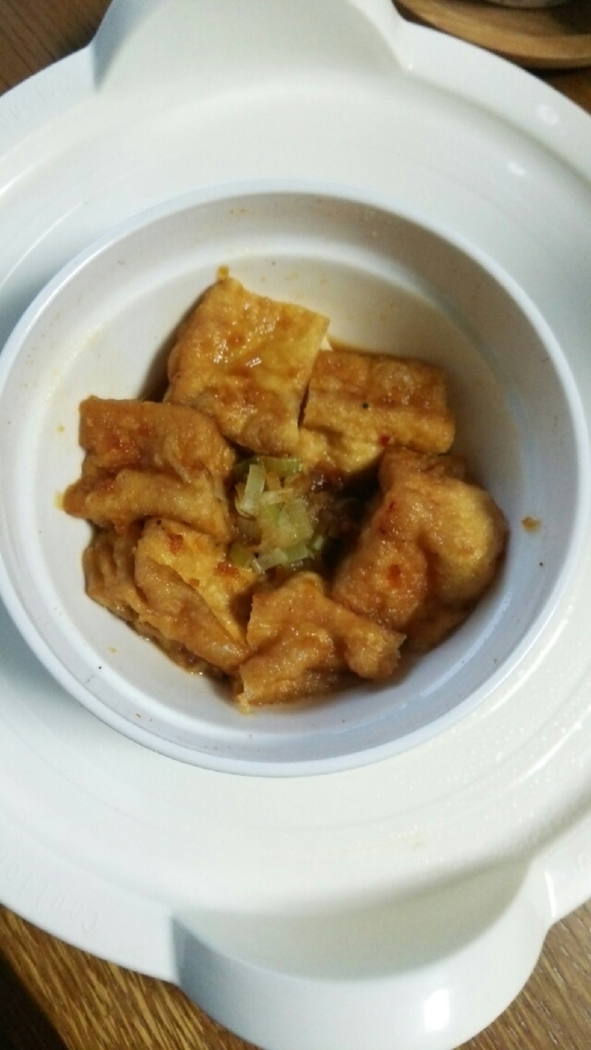 レンジで簡単 ひき肉と厚揚げの甘辛煮