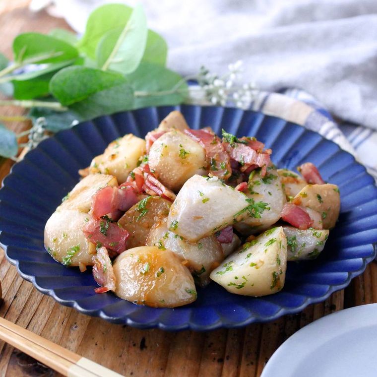 里芋・ベーコン・玉葱サラダ