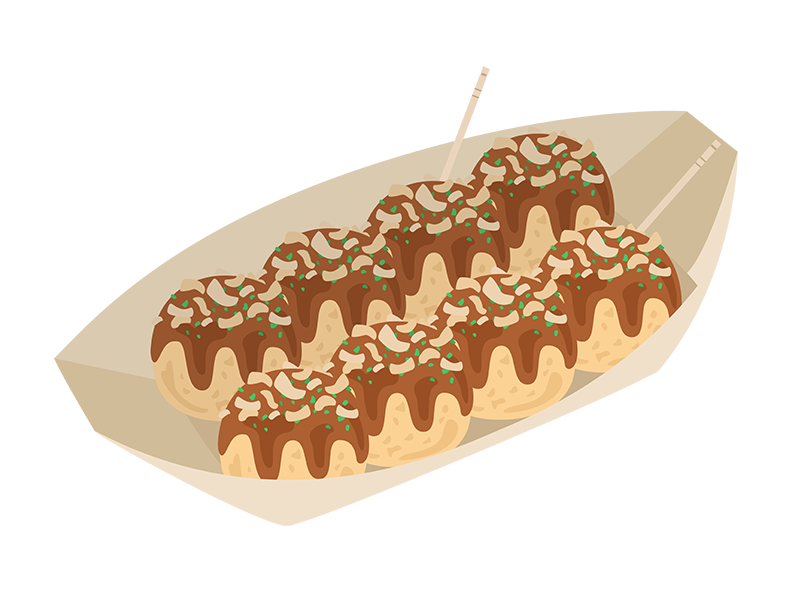 たこ焼き無料イラスト＆かわいいフリー素材集 ねこ画伯コハクちゃん