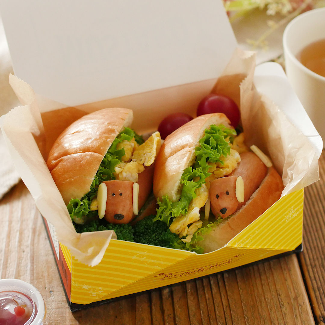 ミニミニホットドッグの作り方🌭幼稚園弁当 保育園弁当 小学生弁当 子供弁当 こども弁当 子供ごはん お弁当 キャラ弁 お弁当作り おかず お弁当のおかず レシピ 簡単レシピ ミニチュア ホットドッグ ハンバーガ