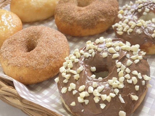 米粉の焼きドーナツ♡サクサク＆もっちり♡卵・バター不使用