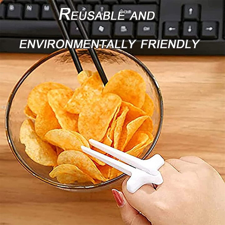 手が汚れない♪ ポテチ用トング「ポテトング」 -- ラクにつかめて皿いらず、デスクワークの休憩にいかが？えんウチ