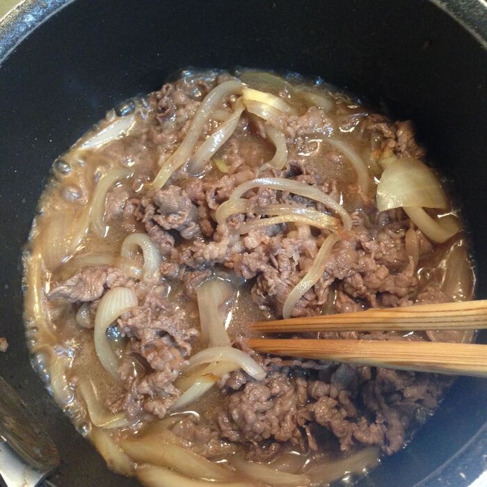 L＾} が食べたもん:肉盛りうどん汁だくで＠丸亀製麺