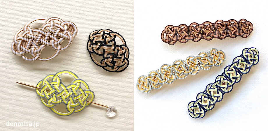 水引 小物の作り方2 アクセサリー編 淡路結び縦連続のバレッタ政華流水引アート