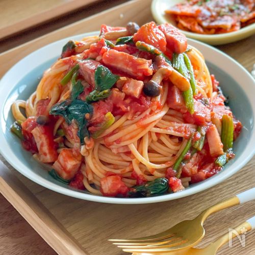 豚バラとほうれん草の和風パスタクラシル