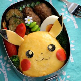 息子リクエストのピカチュウオムライス弁当