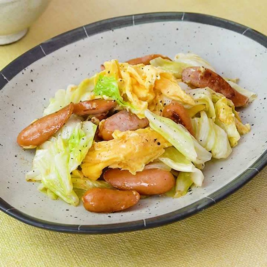 ウィンナーキャベツのケチャップマヨソテ