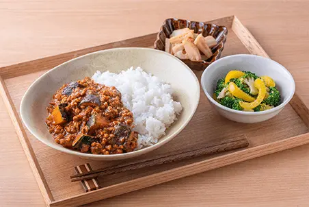 ミートソースペンネの献立美味しいごはん