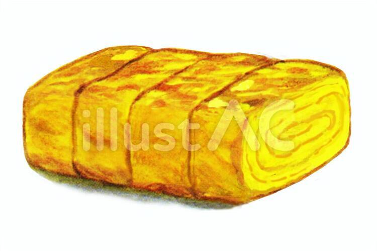 食事☆和食シリーズ☆だし巻き卵・卵焼き：イラスト無料