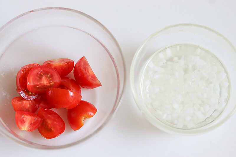 しそ豆腐のトマトがけ冷奴