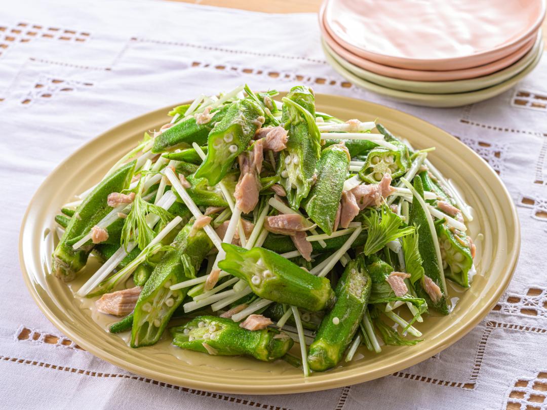 オクラともやしのツナ☆胡麻和え♪