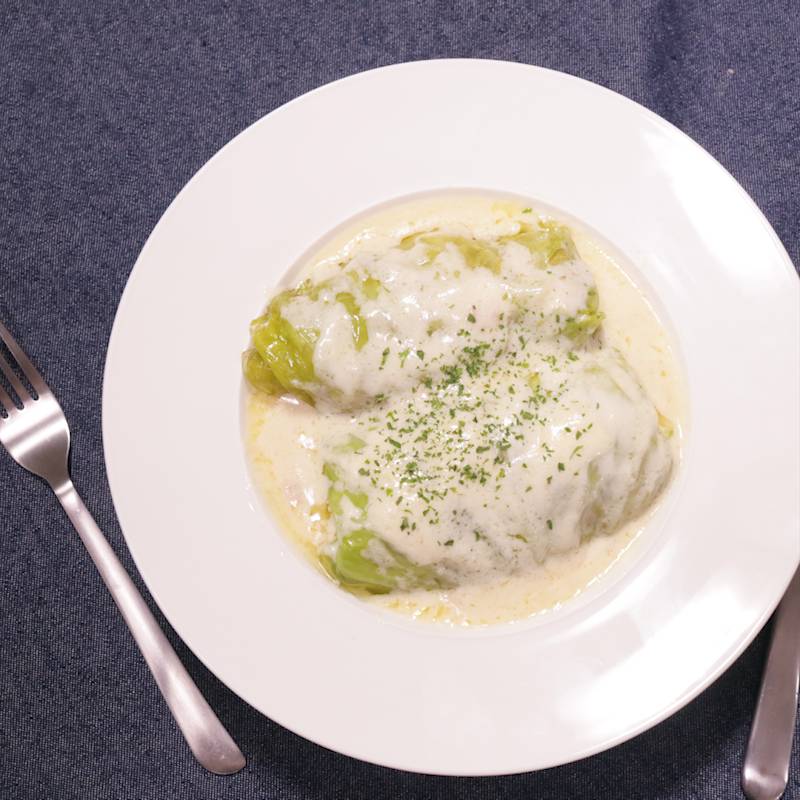 簡単ロールキャベツの作り方と味噌クリームソース