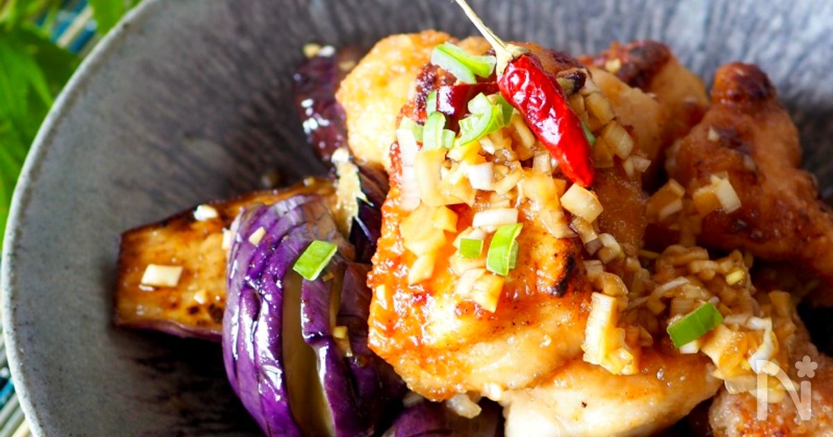 鶏肉の南蛮漬け。なすとピーマンの味噌炒め。miyukiのスマイルキッチン