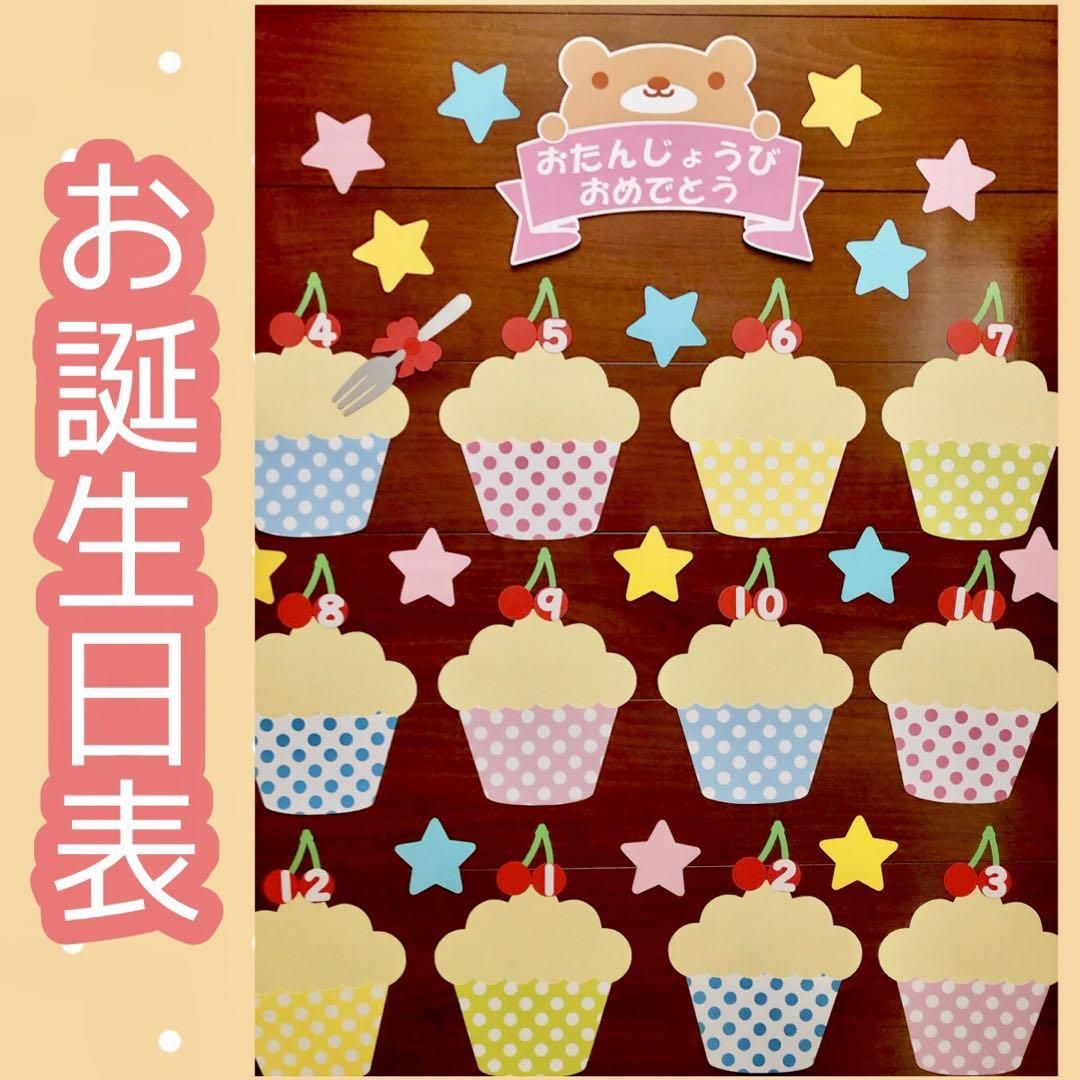 誕生日ケーキ 壁面 お祝い 画用紙 壁面飾り 保育園 壁面装飾 ハンドメイド