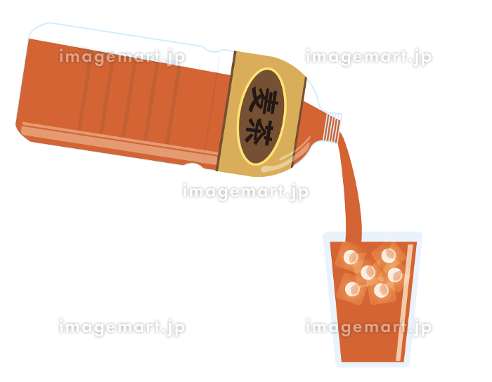 ペットボトル入りの麦茶イラスト