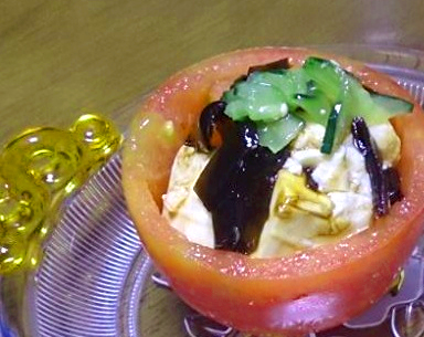 豆腐・トマト・きゅうりのサラダ