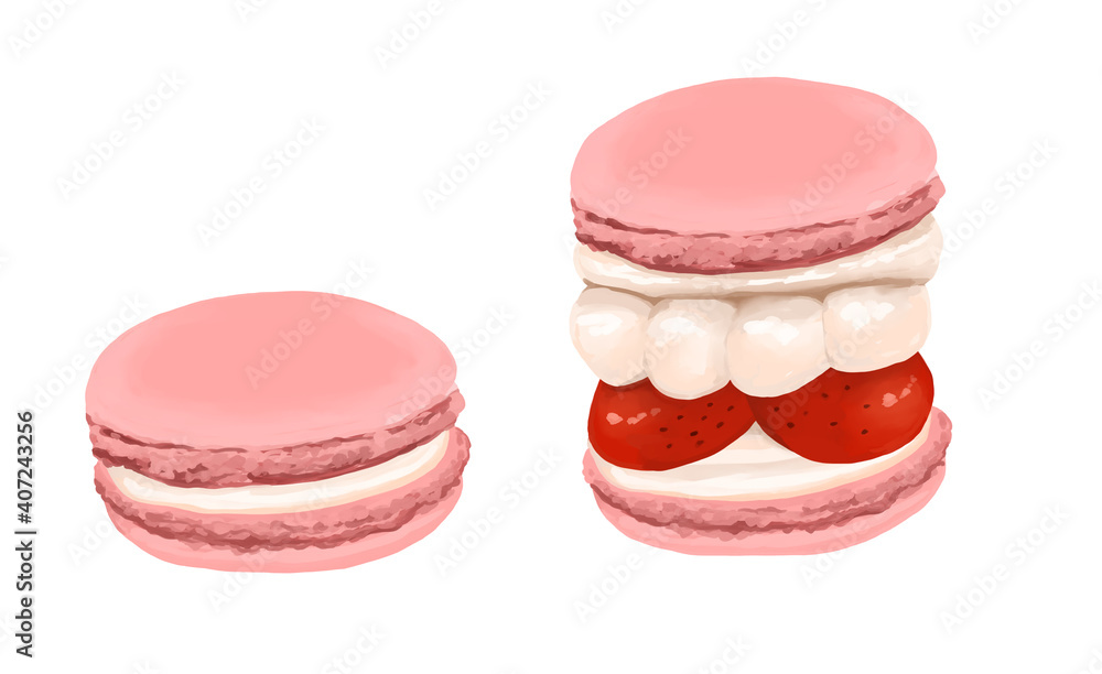 仲良し マカロン トゥンカロン甘い お菓子 カットイラスト素材のイラスト素材63450101- PIXTA