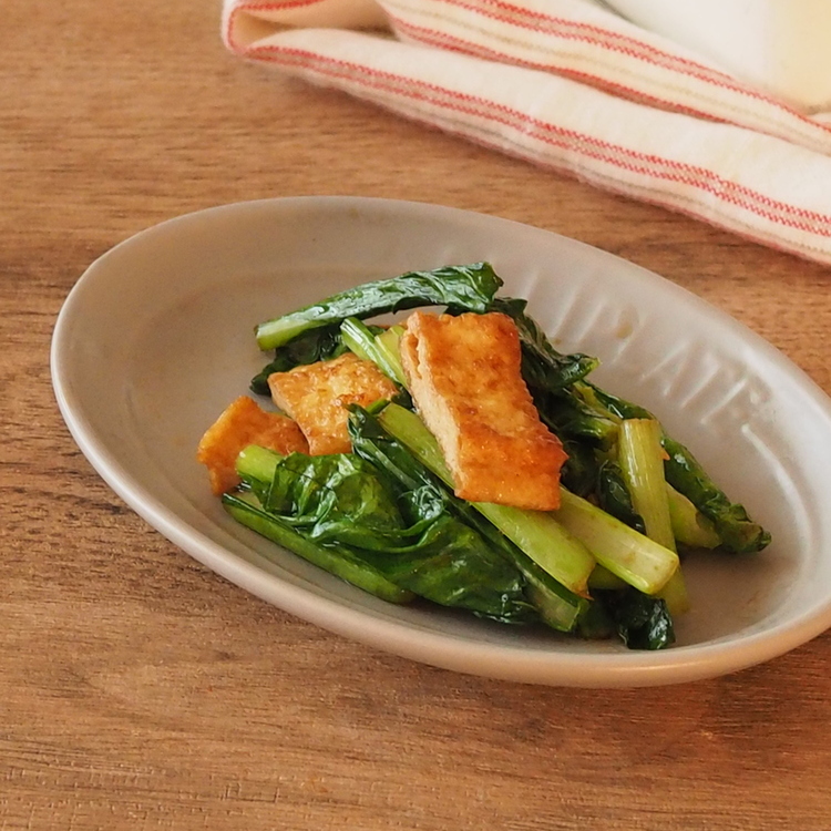 小松菜と油揚げのごま生姜和え
