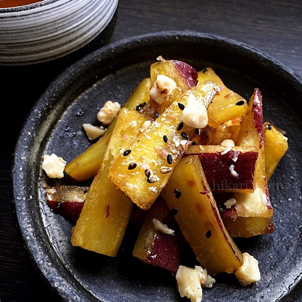 揚げないスティック大学芋の簡単レシピ