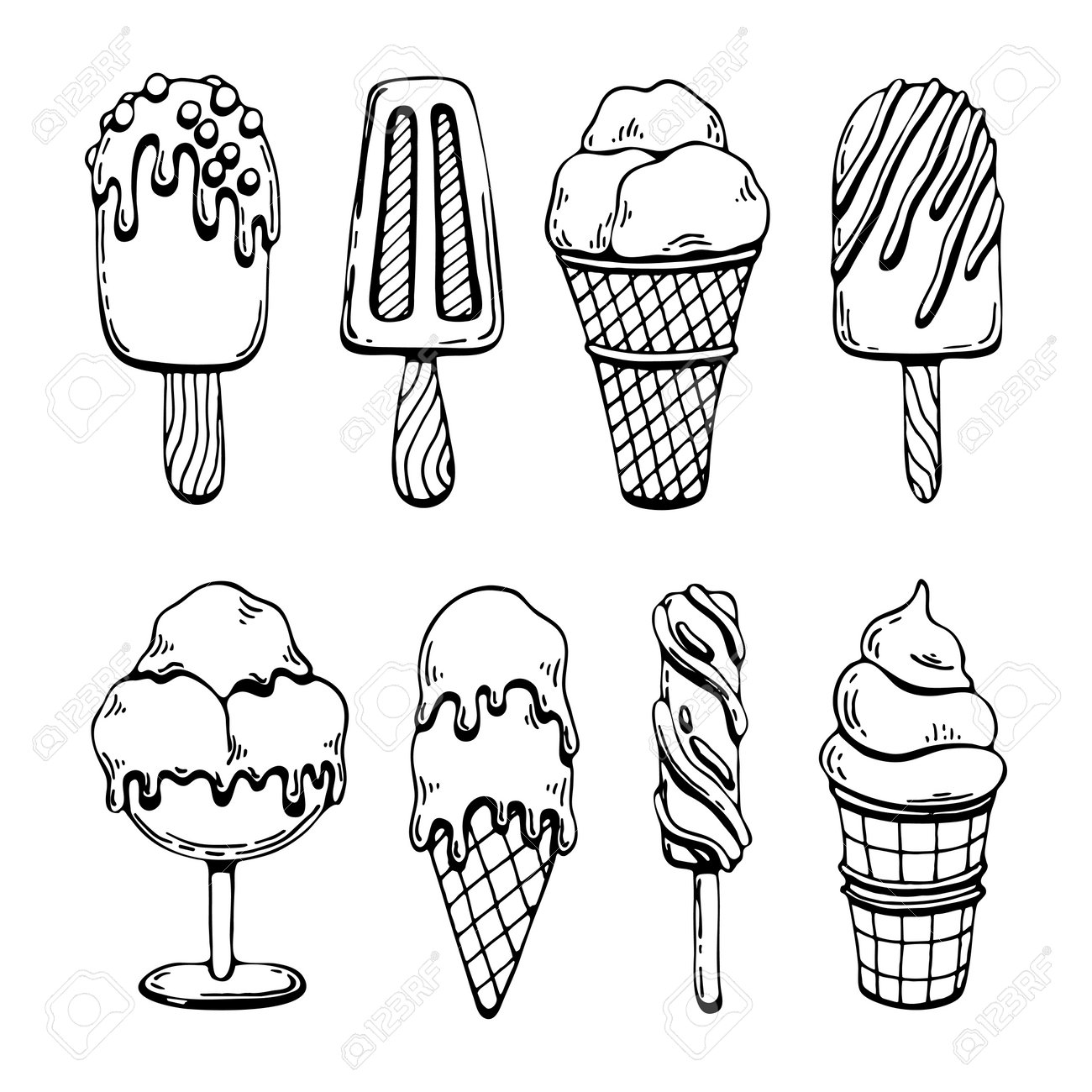 スイーツ・お菓子 塗り絵 無料 ダウンロード&プリント可愛いケーキ、美味しそうな焼き菓子