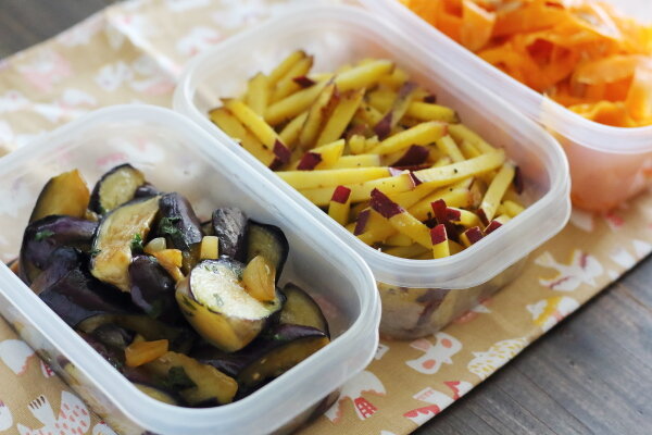 フライパンで炒めて作る✨揚げなすのにんにく醤油和え