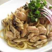 鳥むね肉の磯辺揚げの和風パスタ