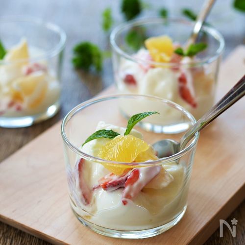 美容に☆バナナとキウイとマシュマロのヨーグルト