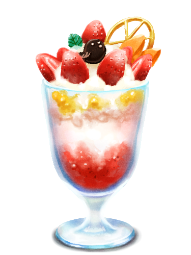 抹茶クリームとあずきのパフェのイラスト無料のフリー素材 イラストエイト