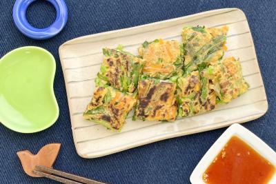 ヘルシー！豆腐のニラチヂミ