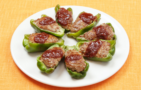 ピーマンの肉詰め♩ 余分なつなぎなし