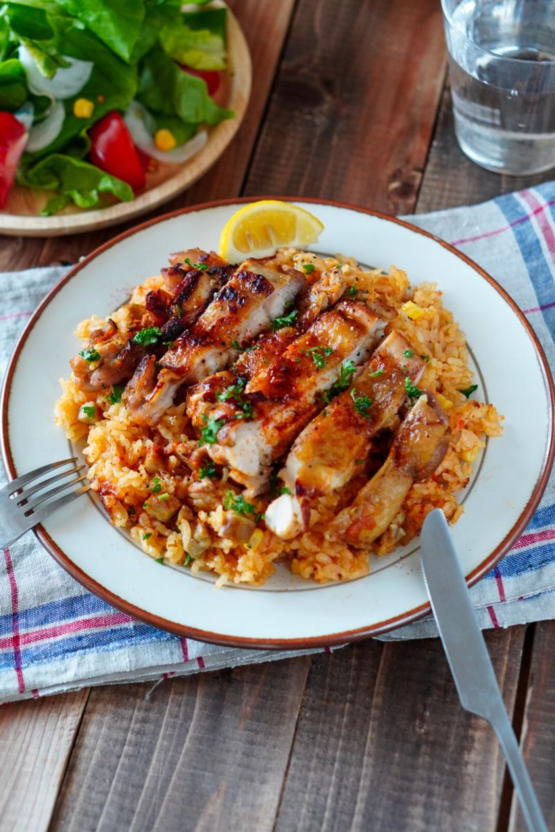 ビールが最高♡大人ジャンバラヤ！ 簡単：炊飯器早炊き