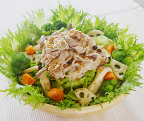 1度で2品♪酒蒸し豚しゃぶサラダ＆スープ : aiai @cafe