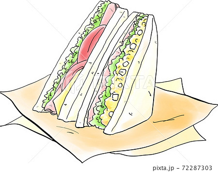 ミックスサンドイッチイラストのフリー素材イラストイメージ