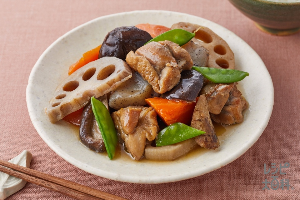 「とり肉とごぼうの甘辛煮」の献立