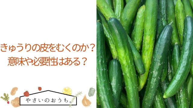 きゅうりの皮はむく？皮に栄養があるってホント？むき方は