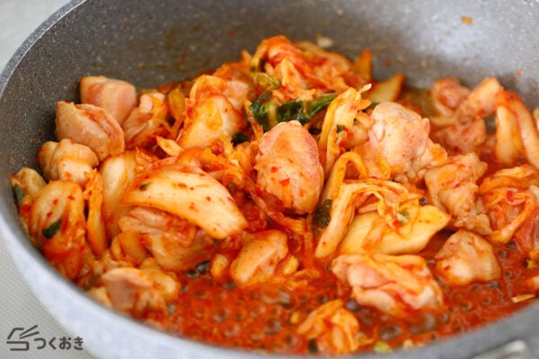 そうめんのキムチチーズチヂミ