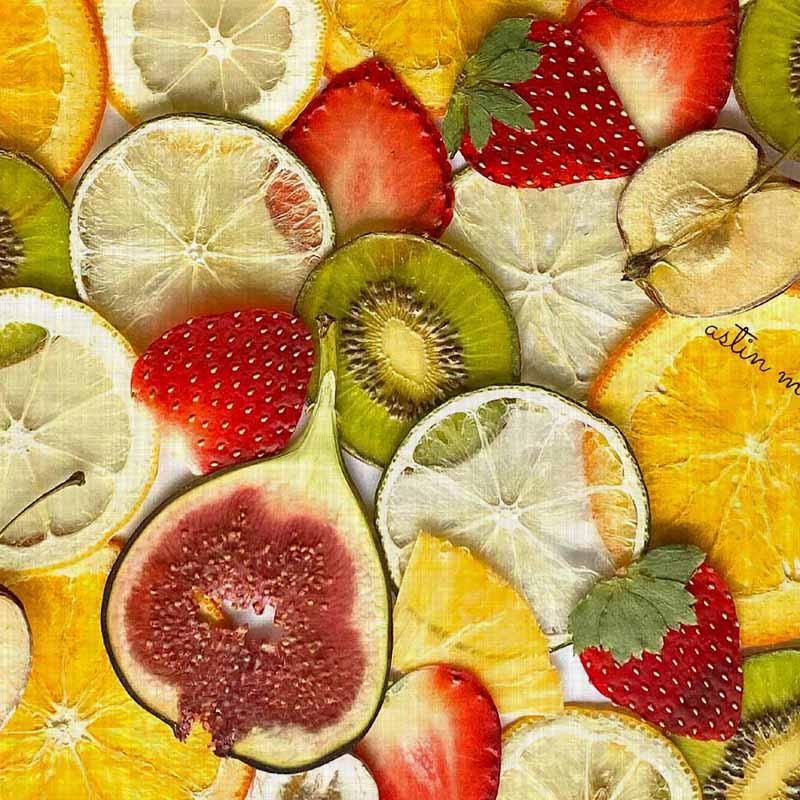 果物柄ガーゼ生地