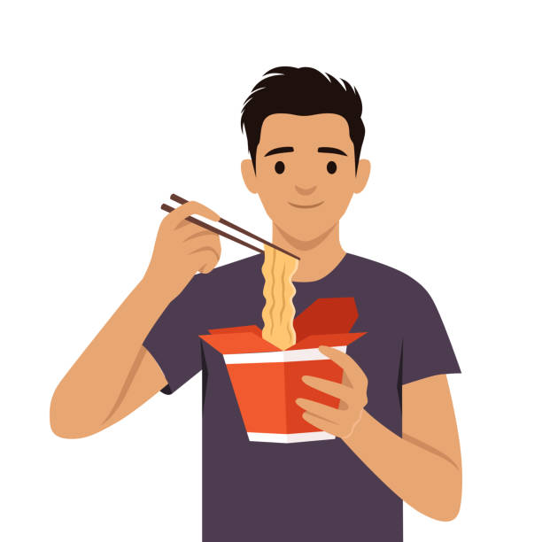 カップ麺を食べる猫イラスト - No: 1522443無料イラスト・フリー素材なら「イラストAC」