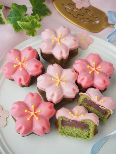 抹茶の和風スクエアショートケーキ