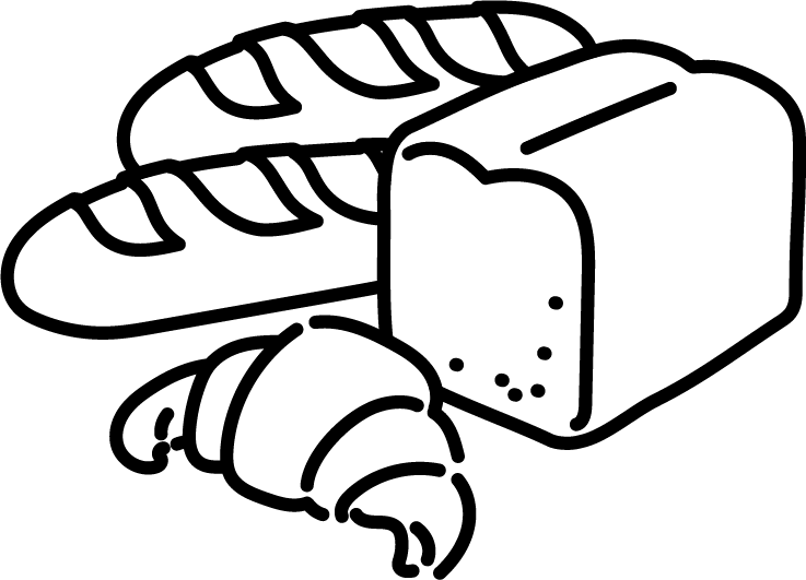 2本のフランスパンのイラストイラスト無料・かわいいテンプレート