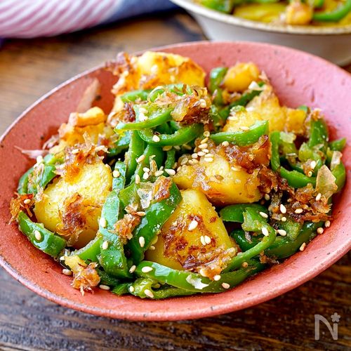 簡単副菜‼︎, ピーマン✖️塩昆布✖️鰹節炒め