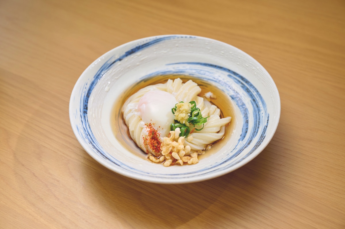 あごだしのぶっかけたぬきうどん