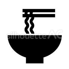 カップラーメンのシルエット無料のAi・PNG白黒シルエットイラスト