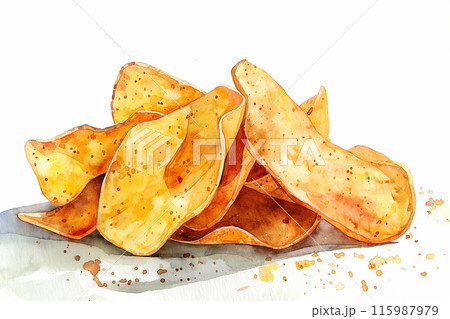 色鉛筆画 ポテトチップス 原画色鉛筆でポテトチップスうすしお味を描いてみた